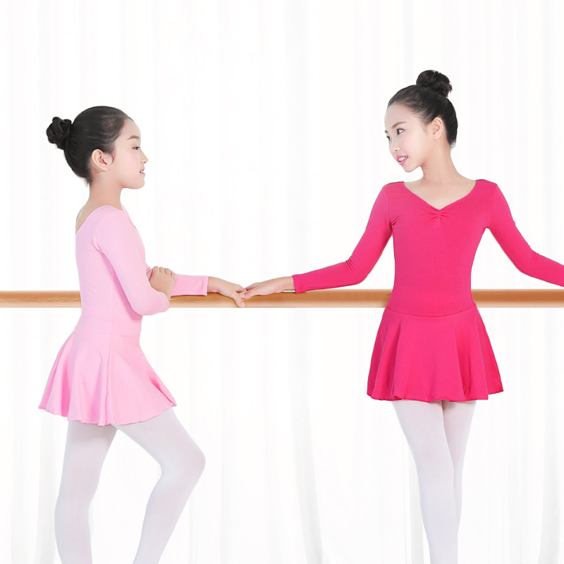 Traje de baile para niños ballet para niñas vestido de baile de una pieza entrepierna abierta traje de una pieza de manga corta clasificación rendimiento práctica ropa