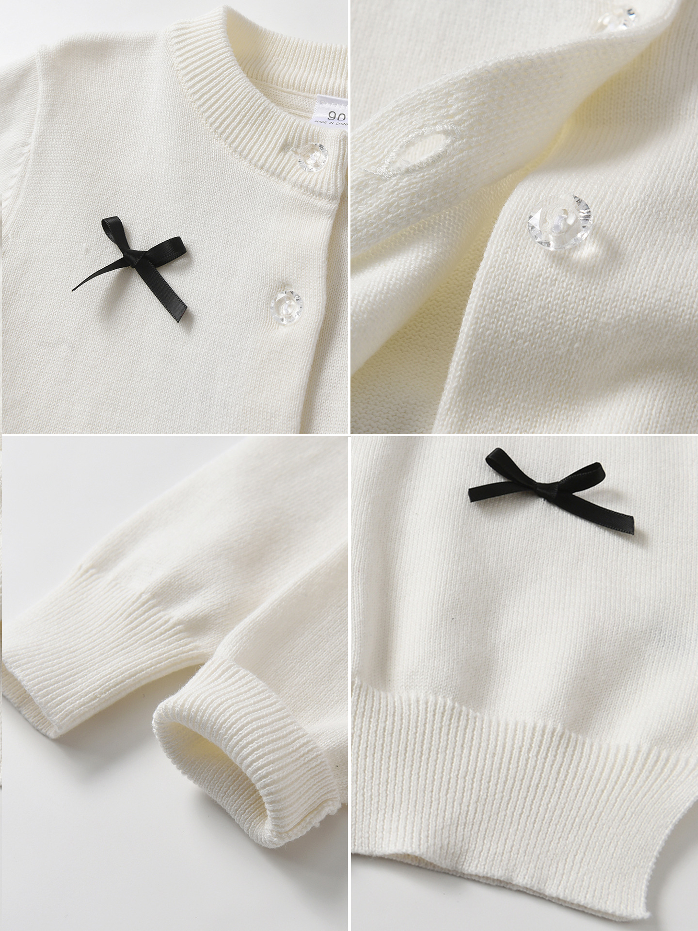 2025春秋蝶結びの女の子のセーターのカーディガンの子供服の純綿の洋風のニットの親子の中の大きい子供服