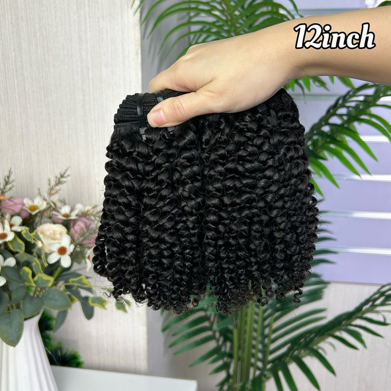 9A Afro Curly Hair Natural Black Bundles cortina de cabello