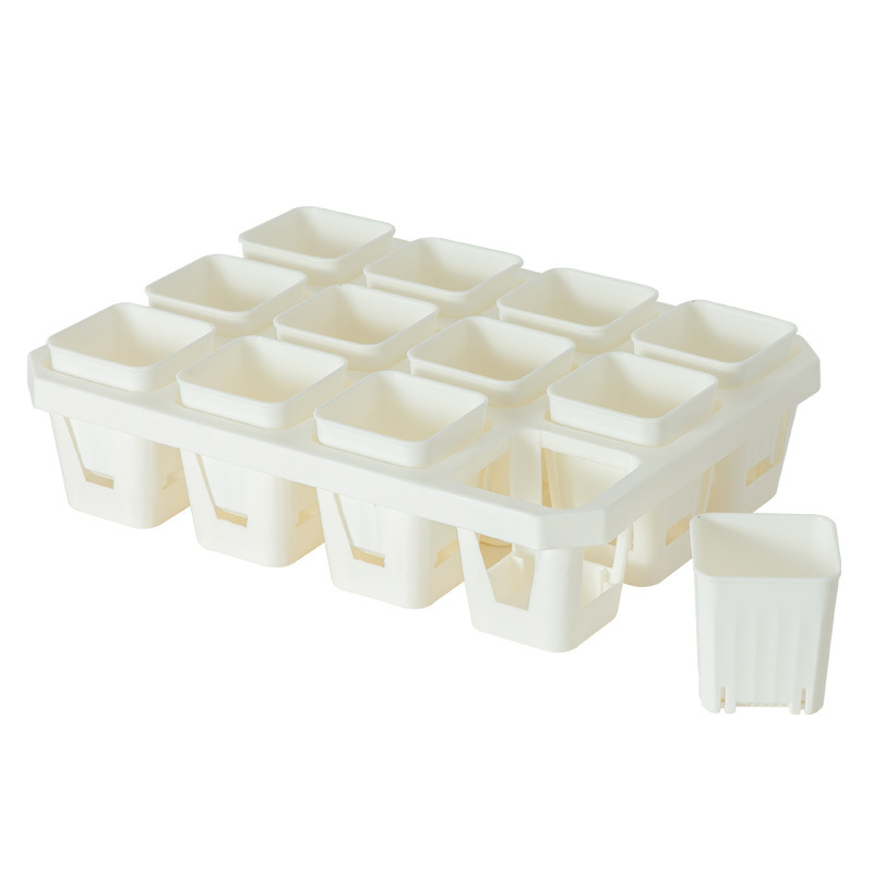 Bandeja de Plástico para Macetas, Cuadrada Negra, para Suculentas y Plántulas