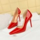 3287-1 European and American style minimalist slim heel super high heels women&apos;s shoes with glossy patent leather s