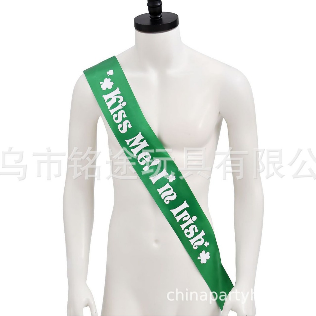 Amazon Irish Festival decoración del partido atmósfera suministros collar correa de hombro hebilla la cabeza Día San Patricio traje