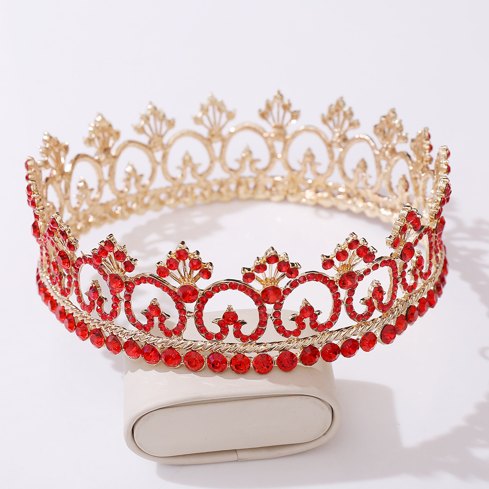 Elegant Shiny Crown Solid Color Alloy Rhinestone Crown display picture 3