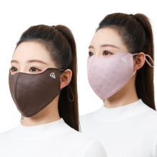 冬季加厚加大保暖棉布蕾丝口罩户外骑行防风防尘防冻护脸旅游女