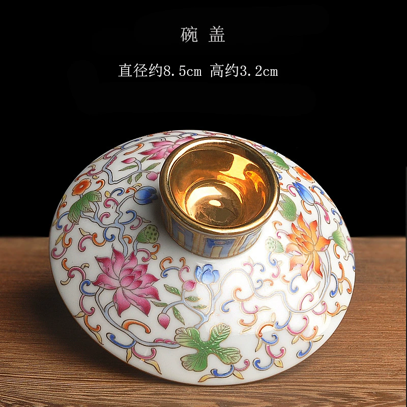 Retro ceramic enamel, glass tea cup, set, light luxury style