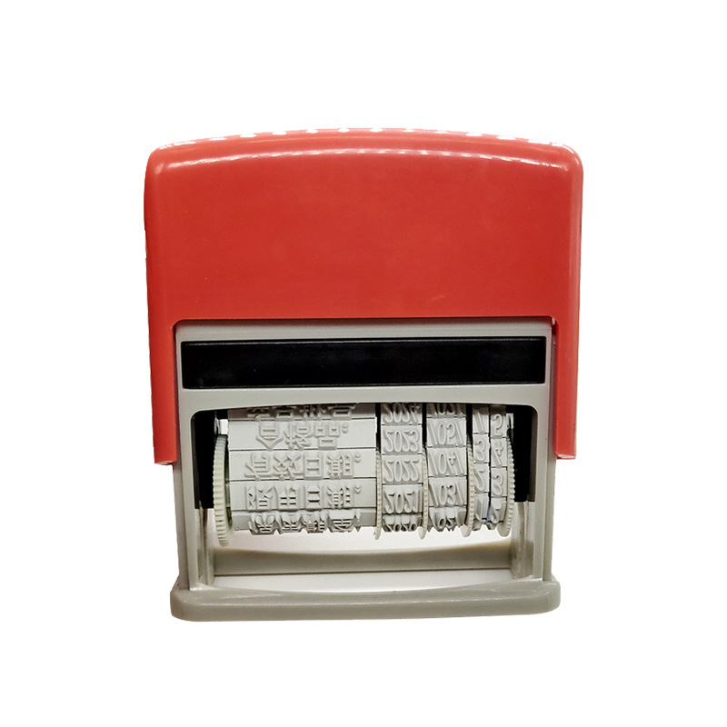 312 Sello de fecha financiera directo de fábrica impresa manual 23 letras de rueda digital sello inglés
