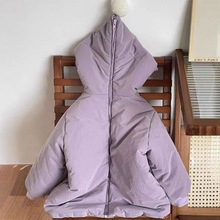 2025婴童女宝洋气夹棉纯色个性外套公主穿搭甜美女童棉服外贸批发