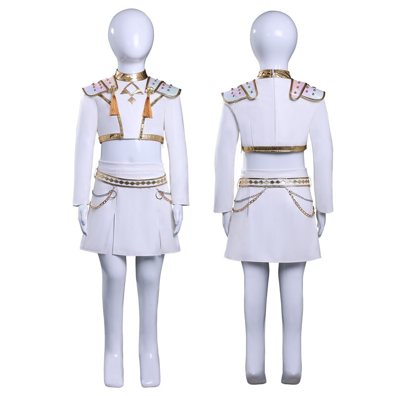 K-POP猎魔女团cos服米拉佐伊鲁米白皮儿童打歌服cos万圣节服装|undefined