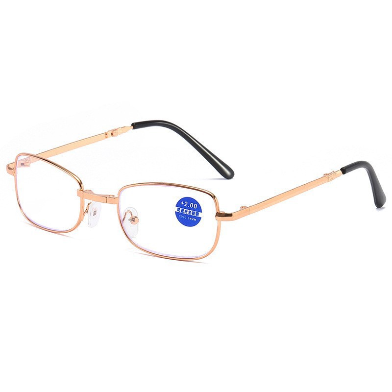 Moda de alta calidad plegable gafas de edad ultraligera delgada HD anti-luz azul para hombres y mujeres de edad media y vieja marco de gafas de edad