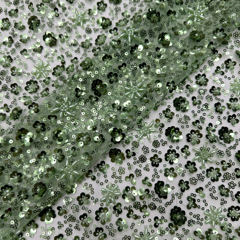 Tejido bordado sequinado bordado tela de cuentas tubo bordado tela de cuentas vestido de boda tubo bordado tela de vestido image 11