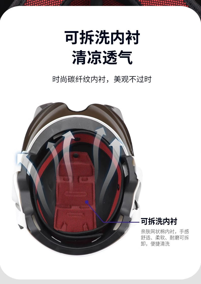 New national standard 3C certified electric vehicle helmet for men and women, electric scooter safety helmet, motorcycle riding half helmet, breathable and protective