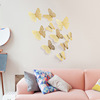 Three dimensional metal decorations with butterfly, realistic fridge magnet for living room for bedroom on wall, in 3d format