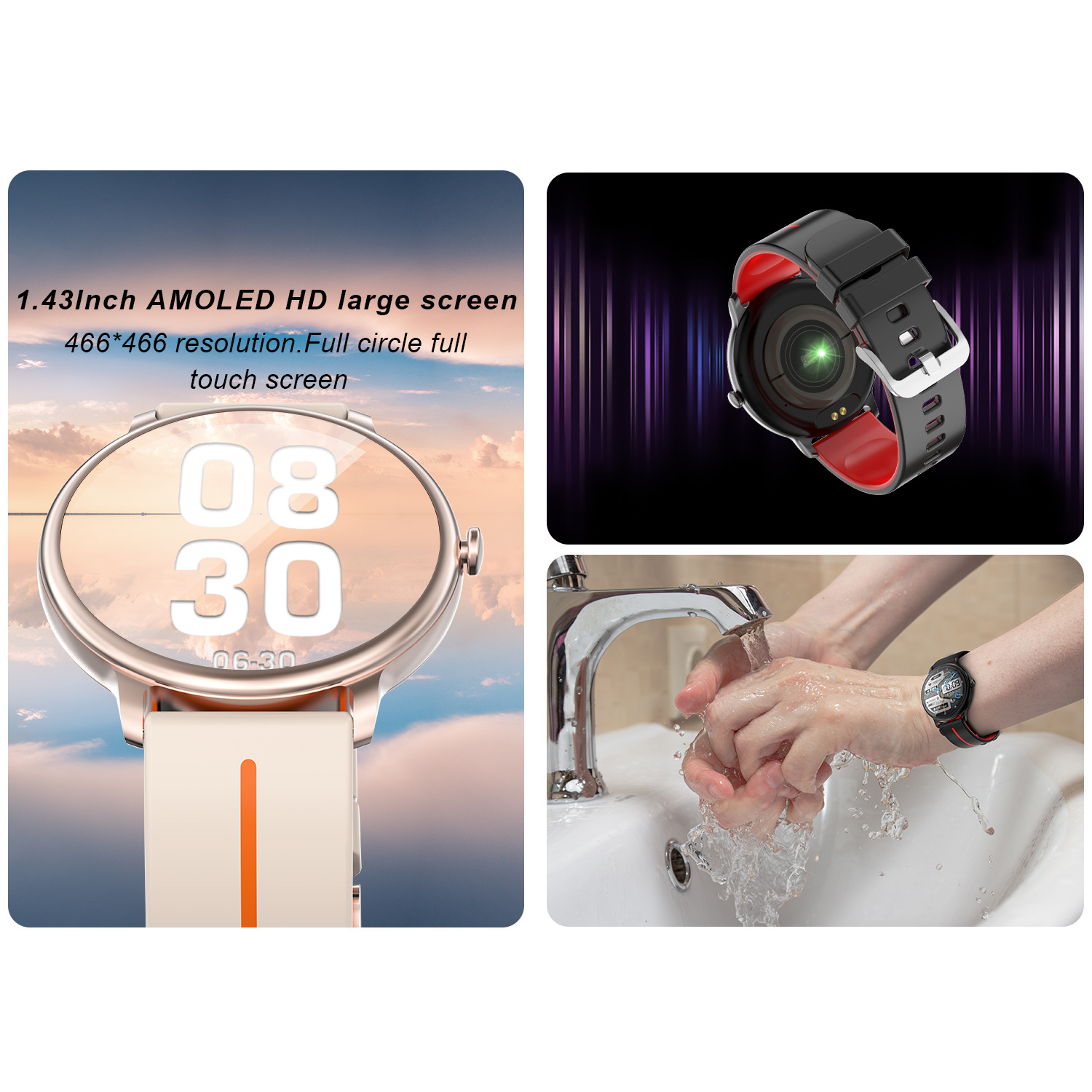 Smartwatch G98 AMOLED HD-Bildschirm Bluetooth Anruf Blutsauerstoff_voghion.com
