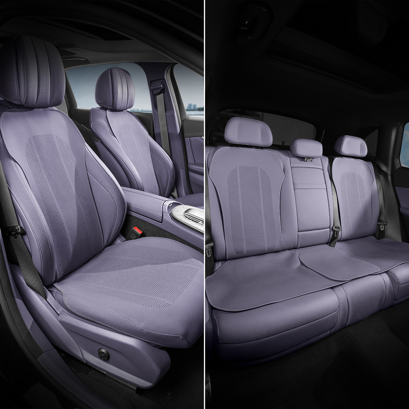 新しいナッパレザーのカーシートクッション、オールシーズン対応の薄型通気性のある穴あき車のインテリアシートカバー、夏用シートクッション|undefined