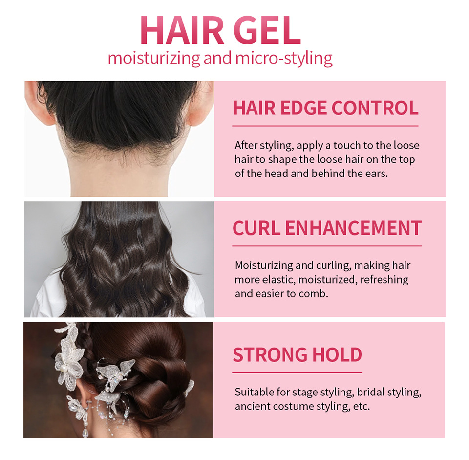 Lakerain Transparent Gel Hair Gel 100ml, a hair gel for styling curly hair, creating fluffy bubbles and elastic hair undefined