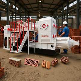 制砖机视频和图片制砖机批发陕西新兴全套砖机设备空心砖成型机器