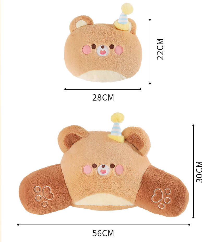 Car Headrest Waist Car Cartoon Pillow Cushion Plush Cute Seat Neck Pillow Seat Back Waist Car Car Supplies