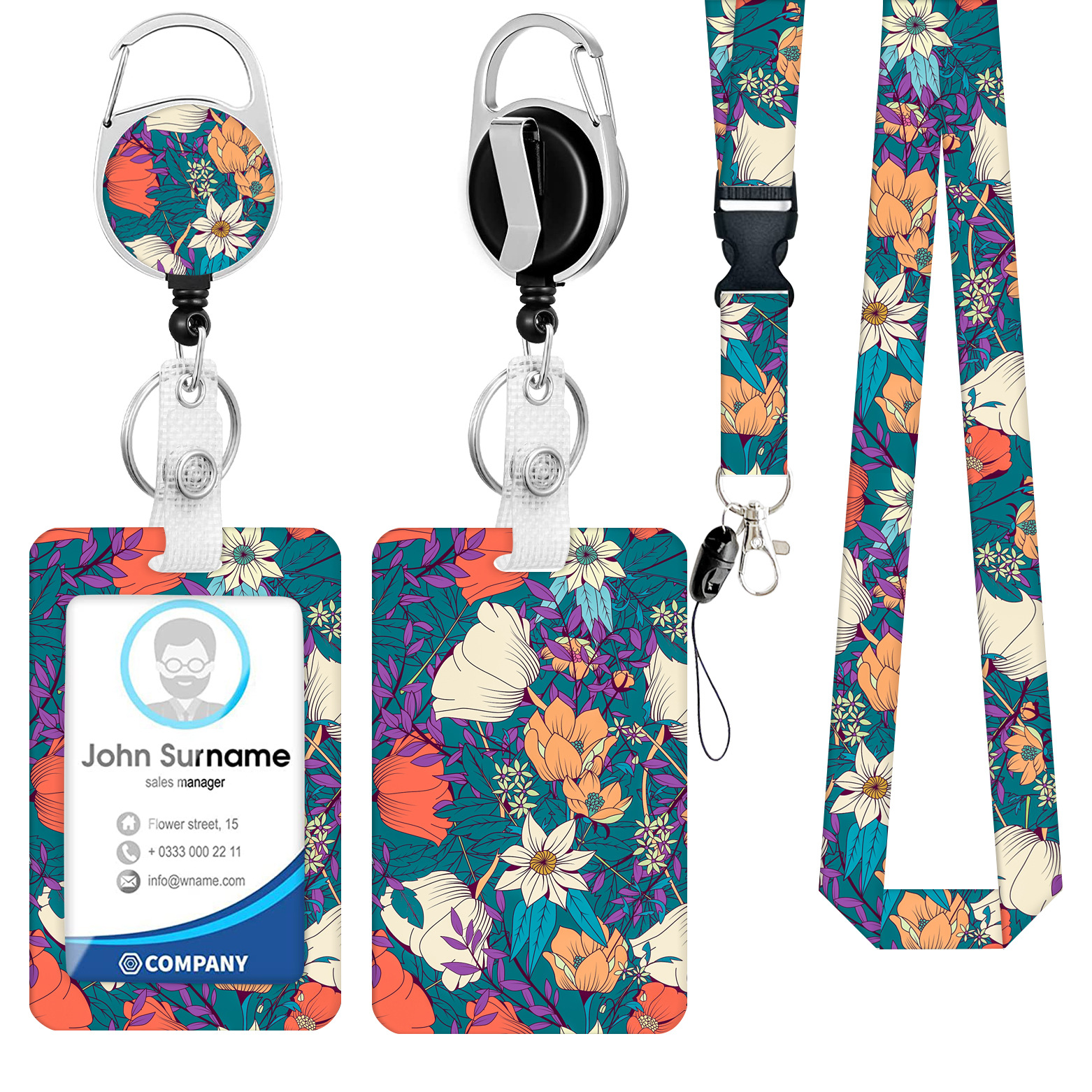 Redondo aleación de zinc mariposa epoxi hebilla fácil de tirar flor fácil de tirar poliéster Cordón de transferencia térmica Certificado de impresión titular de la tarjeta