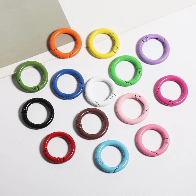 20mm23mm diy彩色烤漆弹簧扣圆环圈开口圈饰品配件弹簧圈扣钥匙圈|undefined