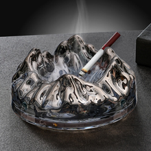 。玻璃烟灰缸家用北欧风轻奢烟灰盅感冰山摆件客厅办公室雪茄