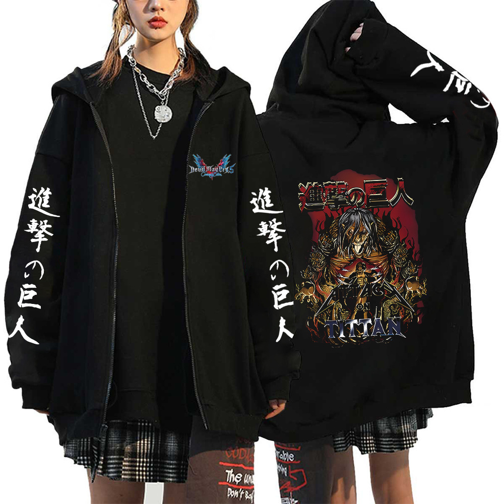 Anime Attack On Titan Men Women Zip Hoodies Yeager Eren