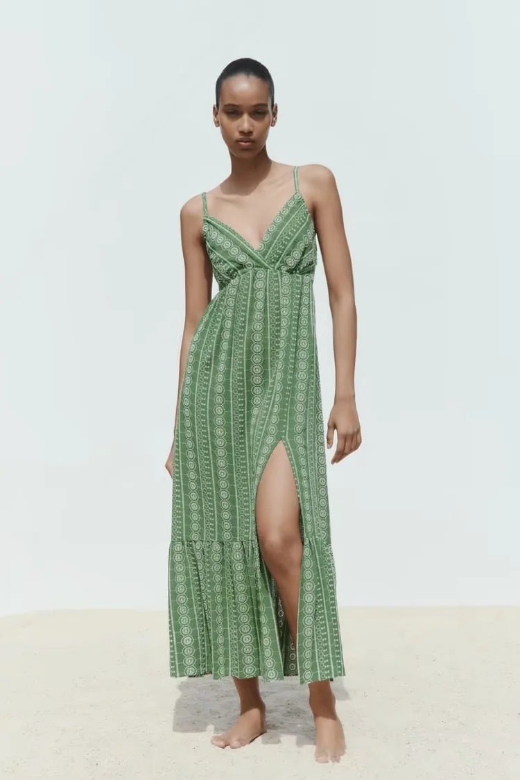 V-neck midi dress 2