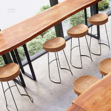 实木酒吧桌椅吧台桌椅组合高脚家用阳台靠墙长条桌休闲吧台默认项