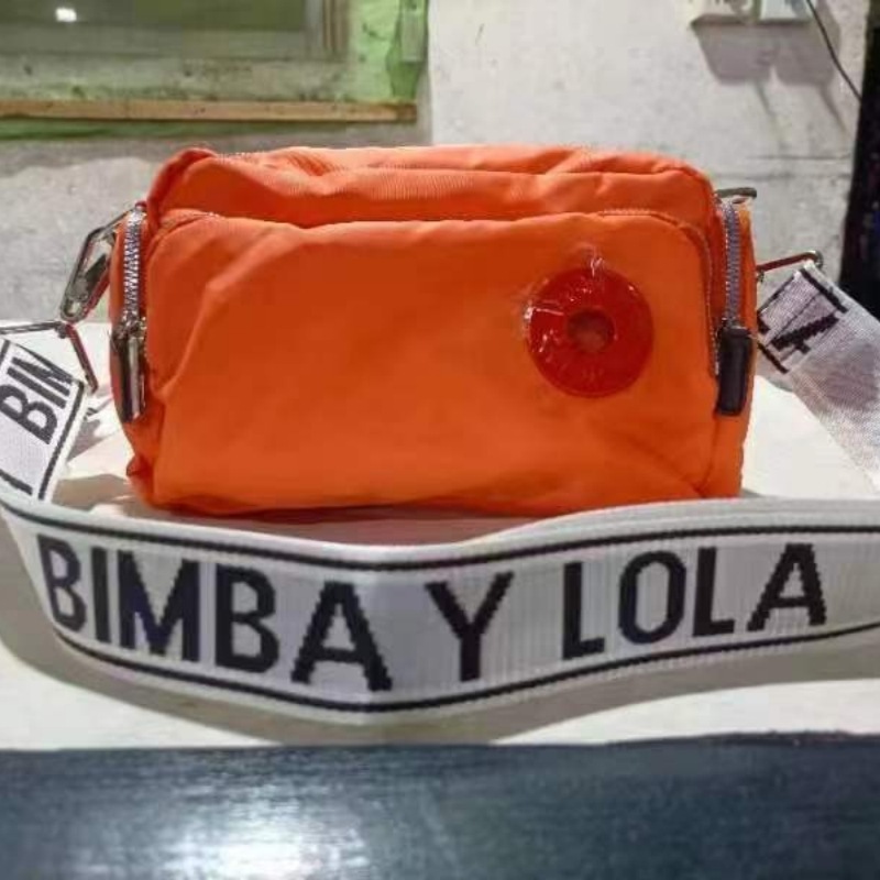 El Comercio exterior español Bemba bolsa BIMBA Y LOLA tela de nylon color sólido de las mujeres bolsa de hombro bolsa de mensajero del hombro