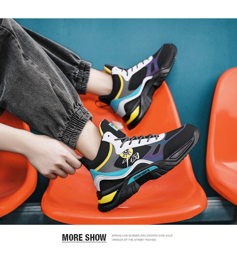 Giày sneaker cao cổ phối màu, lót nhung giữ ấm, đế cao su, dây buộc — 9013 Mẫu giày đơn Bai Lanyue, 9013 mẫu giày đơn màu đen và vàng, 9013 mẫu giày đơn màu đen xám, 9013-1 cộng với nhung trắng đen xám chi tiết 36