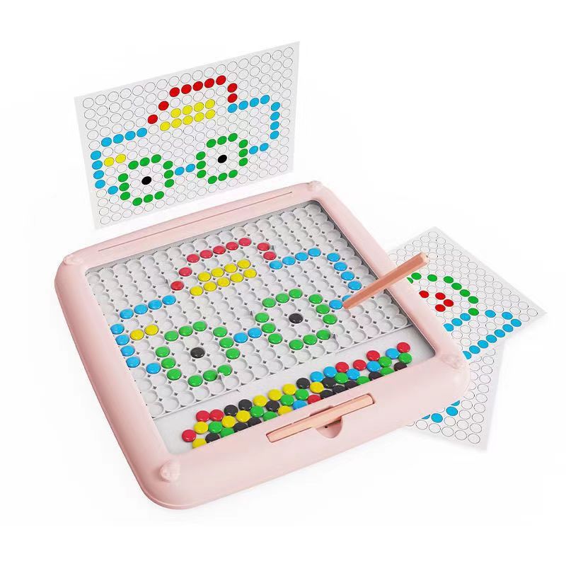 Juguetes transfronterizos de color para niños con bolígrafo de doble cara nuevo rompecabezas magnéticos para bebés 2 en 1 tablero de dibujo para jugar suerte