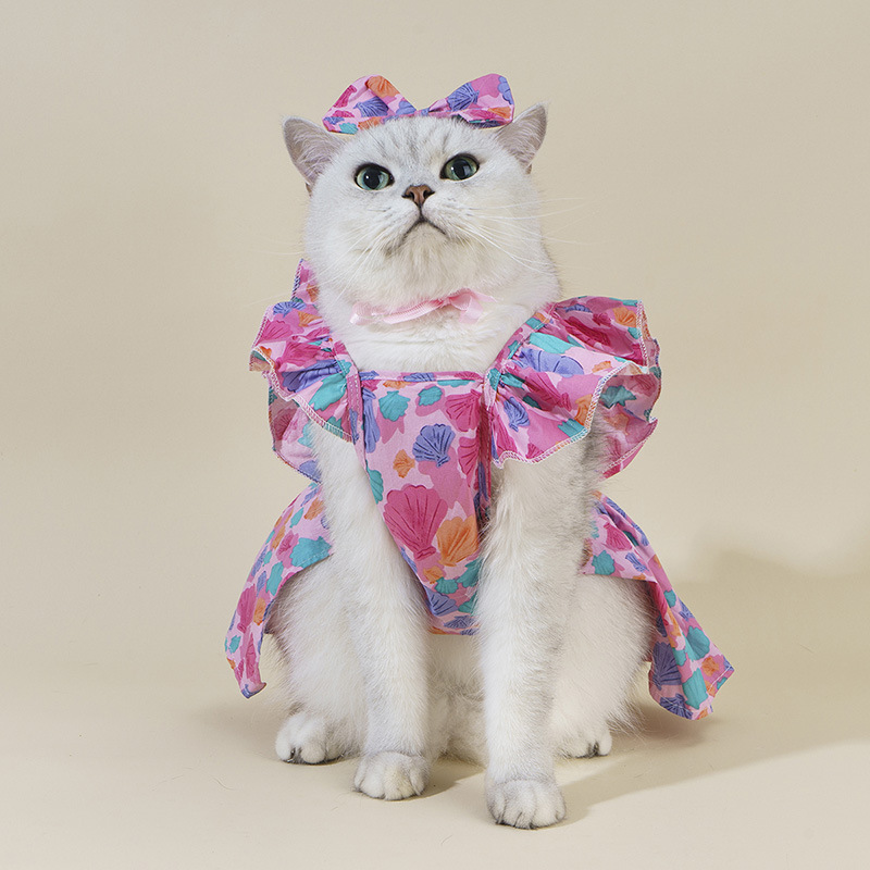 Sweet Cotton Flower Bow Knot Pet Clothing display picture 6