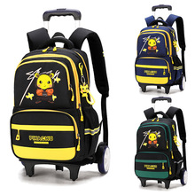 一件代发自然鱼小学生拉杆书包9-14周岁动漫卡通双肩包跨境