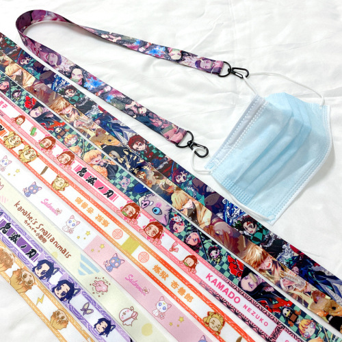 Demon Slayer Lanyard Cartoon Adults and Children Adjustable Anti-Lost Rope Hat Rope Demon Slayer Extension Rope
