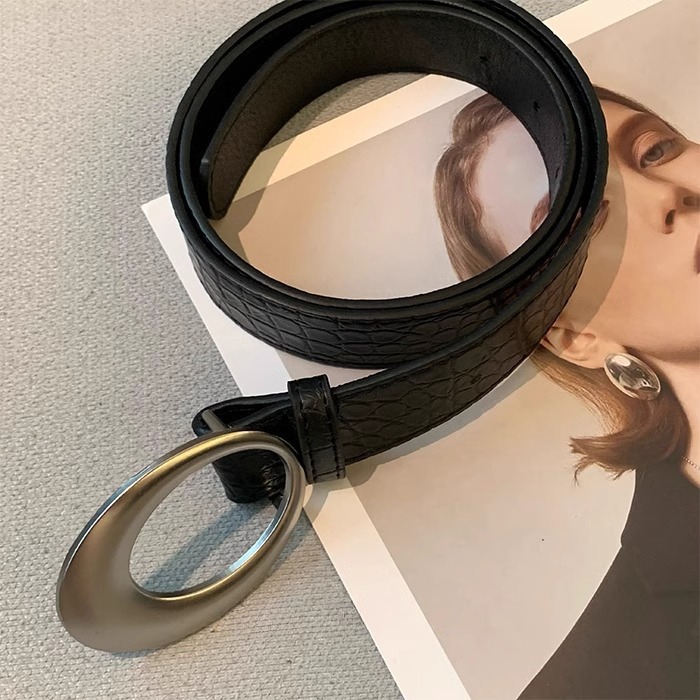 Vintage Style, Streetwear Style Vintage Style Streetwear Solid Color Pu Leather Alloy Women's Leather Belts