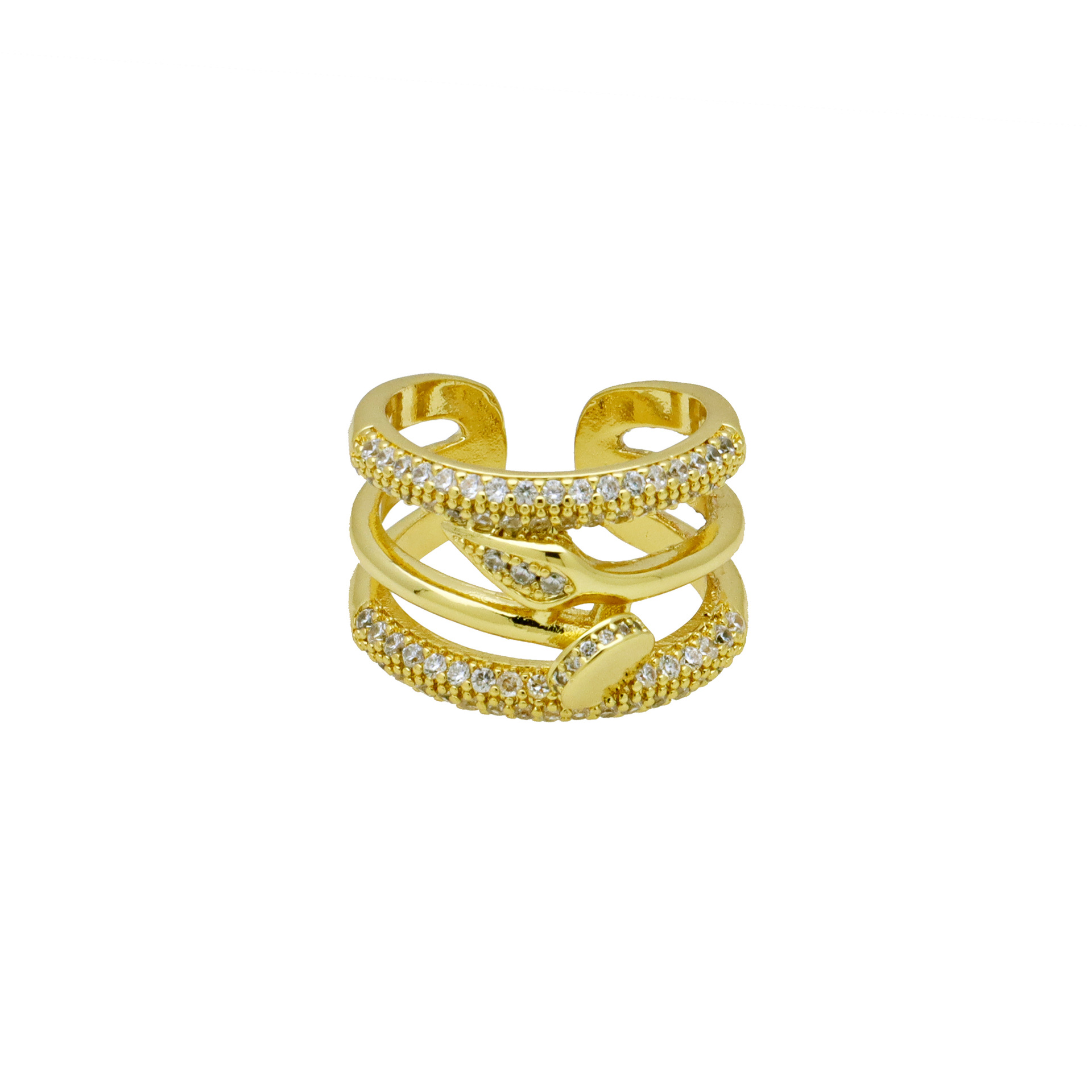 Holiday, Banquet Occasion Copper Geometric Zircon Open Rings