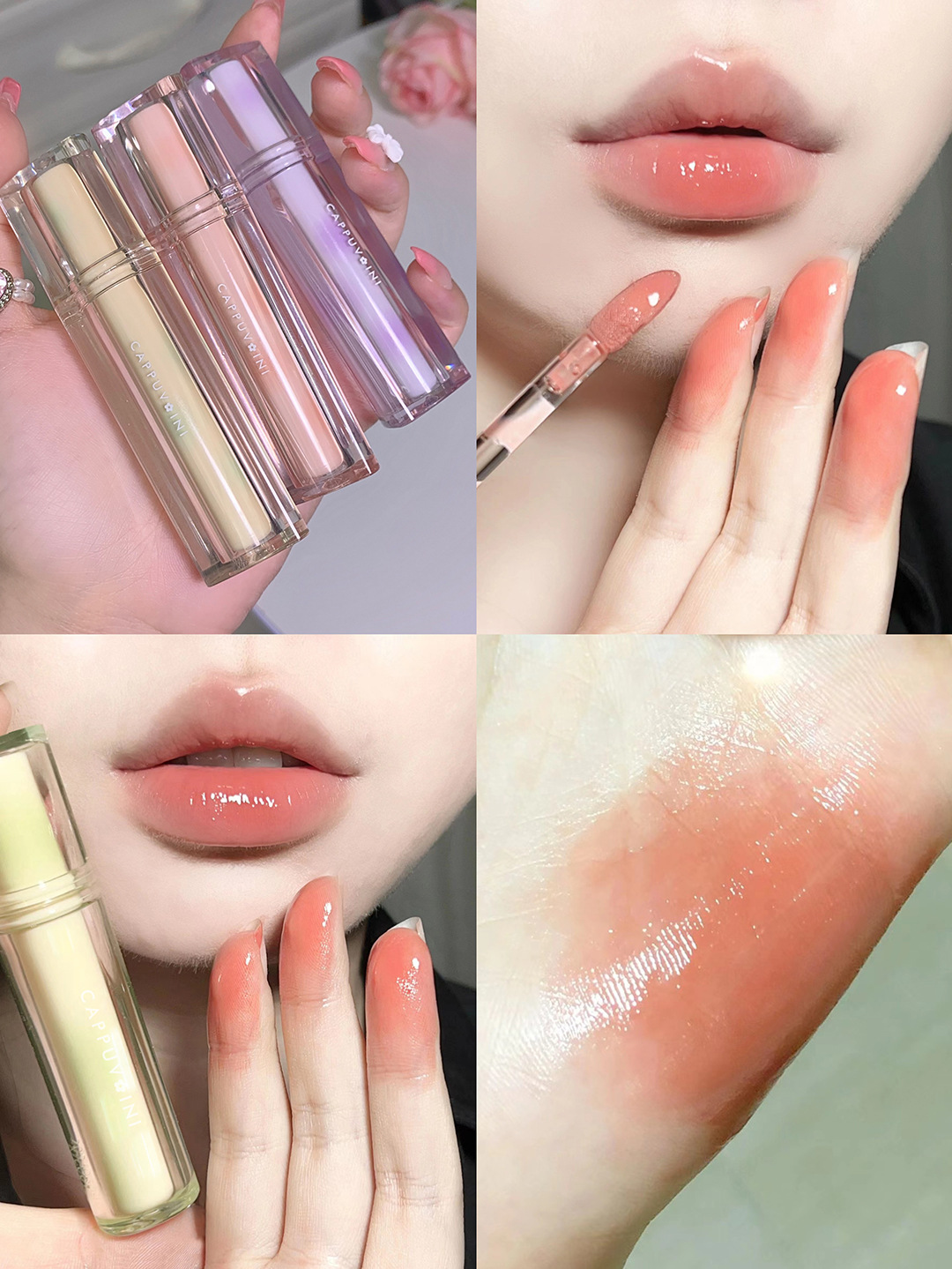 Capo Vini Ice Tea Mirror Surface Water Gloss Lip Gloss Lip Gloss Lip Gloss Glass Jelly Lip Triangular Transparent Tube Lip Gloss [Special Offer] undefined