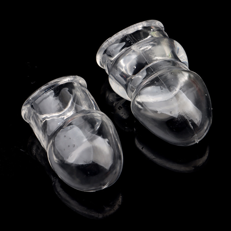 Open-Ended TPE Penis Sleeve with Textured Spikes, Crystal Finish, Manual Control — detail image 3