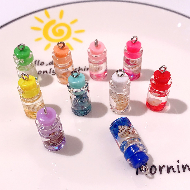 Caricatura transparente caracoles de simulación botella de deriva accesorios joyería DIY pendientes hechos a mano joyería material colgante llavero