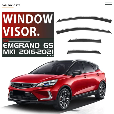 Applicable to Geely Emgrand GS sunny and rainy rain shield rain eyebrow Geely Emgrand GS Window visor (Rain shield) - standard-packaging-without-logo-geely-emgrand-gsemgrand-gs-mk1-2016-2021-pc-silver-bright-window-rain-shield