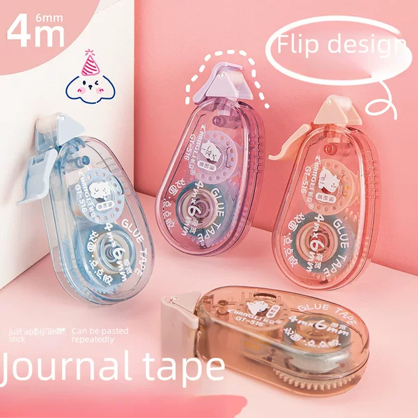 Baihang Dot glue simple ins transparent hand account sticker with cute correction tape DIY erasable dot double-sided adhesive tape