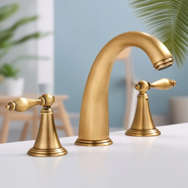 Plumbing Hardware Three-Hole Separate Basin Faucet Three-Piece Set Faucet