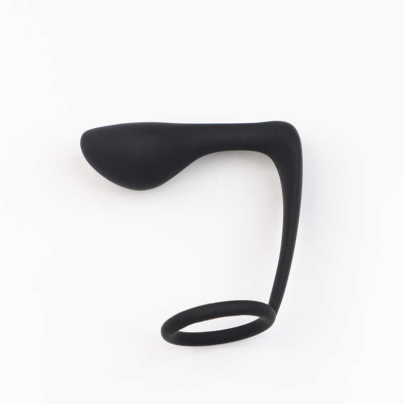 Locking Anal Plug with Ring Prostate Massager, Silicone Two-in-One Training Toy — detail image 4