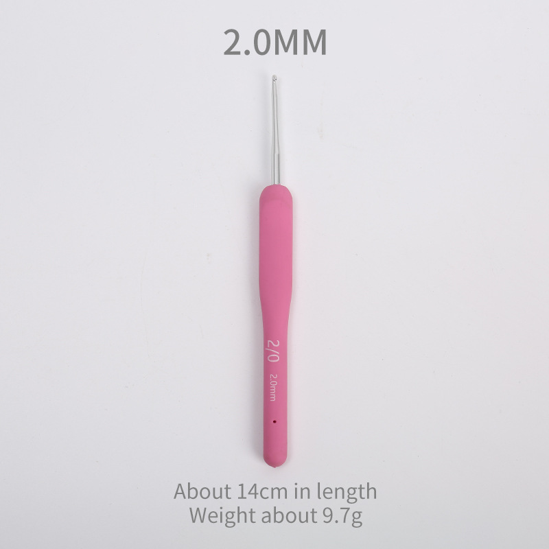 Fabricante rosa mango suave hilo de ganchillo tejido de ganchillo de una sola cabeza sólido TPR hilo de ganchillo sombrero muñeca gancho puntada