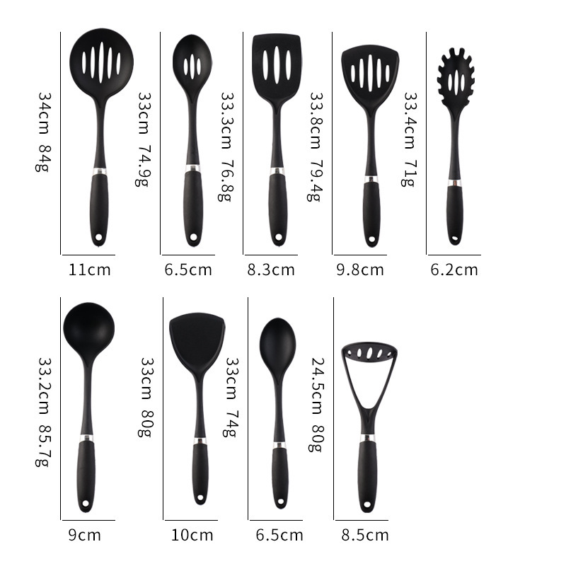 食品級ナイロン調理器具9点セット家庭用台所用品耐高温シャベルスプーン|undefined
