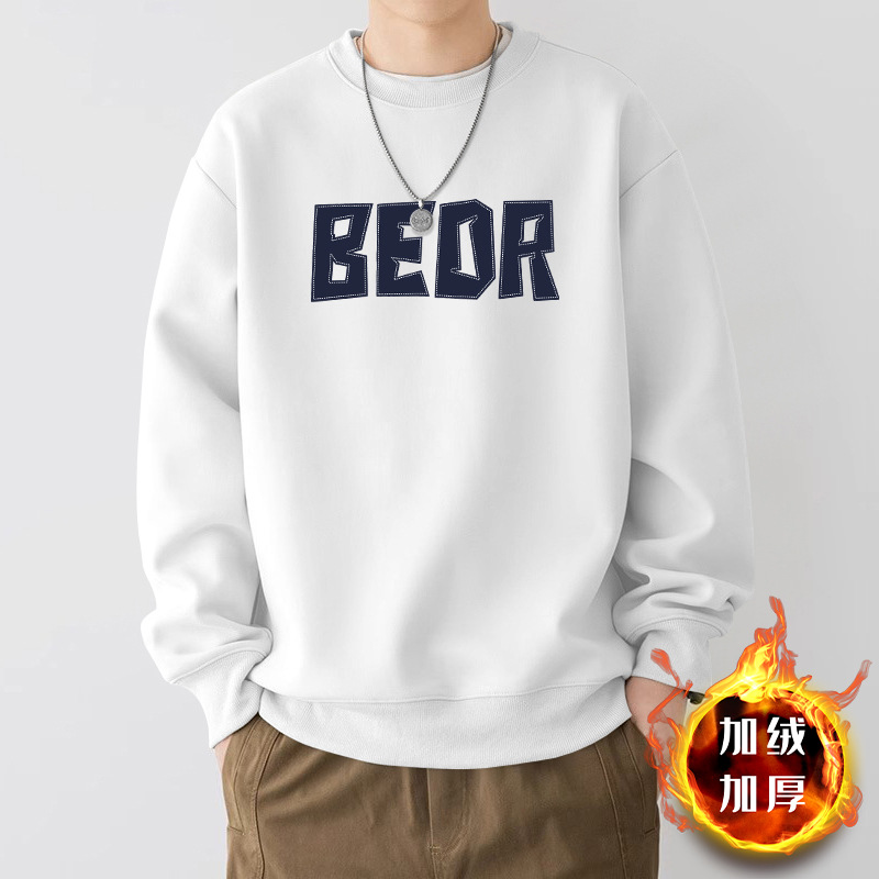Suéter de cuello redondo para hombres otoño y invierno marca de moda americana de alta calle impresión suelta chaqueta deportiva de moda camiseta de manga larga casual