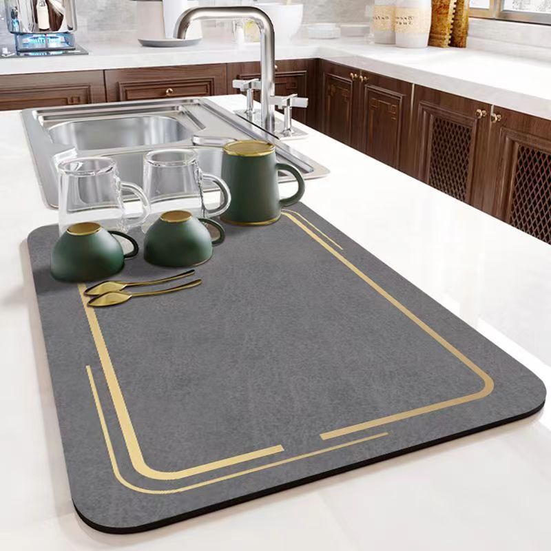 Nordic Simple Style Desktop Coffee Table Heat Insulation Anti-Slip Mat Household Technology Cloth Absorbent Mat Restaurant Kitchen Drain Mat