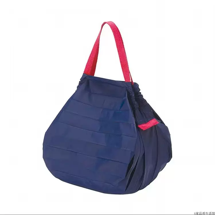 跨境时尚环保RPET折叠购物袋轻便便携聚酯布购物袋风琴打褶帆布包