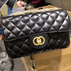 24年小香風新款羊皮高品質DIY菱格鏈條女包單肩斜挎直播貨源