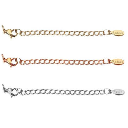 5cm Stainless Steel Vacuum Plated Tail Chain Extended Chain for DIY Bracelet Necklace Accessory Material
