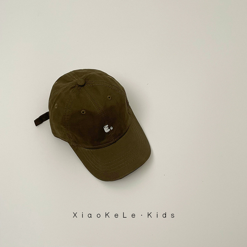 ins sombrero para niños bordado coreano sombrero de béisbol primavera y otoño 2 años de niño sombrero de lengua de pato niñas estilo extranjero moda versátil